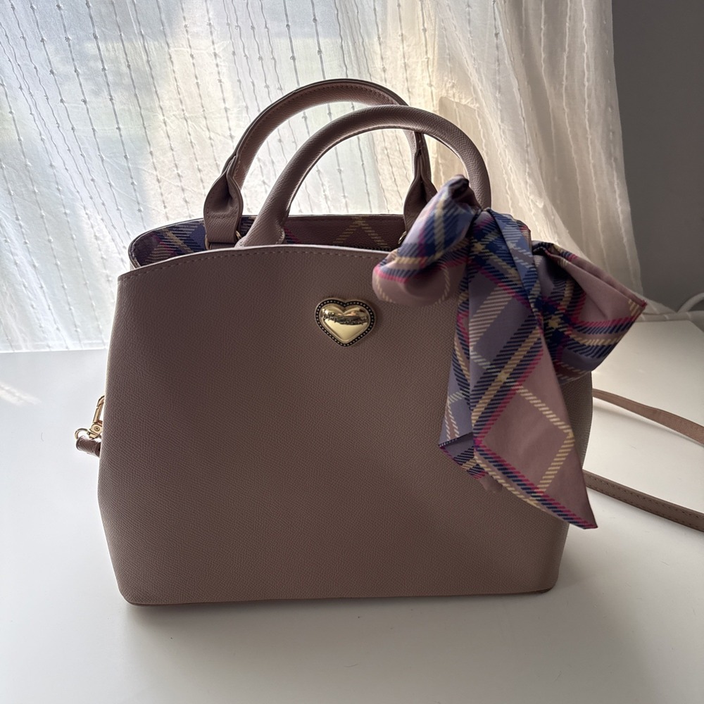 Betsey Johnson "Gigi" 3 Compartments Satchel Crossbody W/Scarf